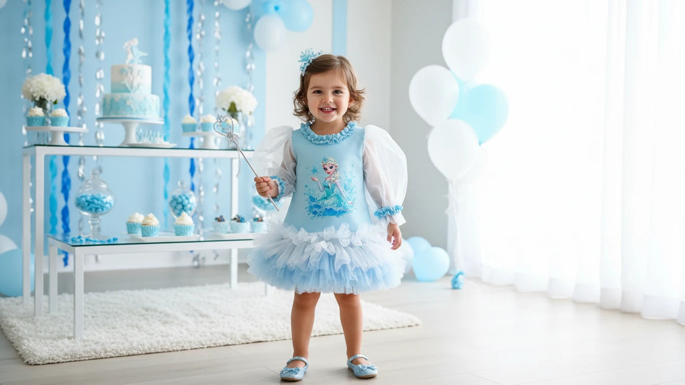 Elsa Temalı Kız Çocuk Elbisesi - ipeqakids – kız çocuk elbisesi