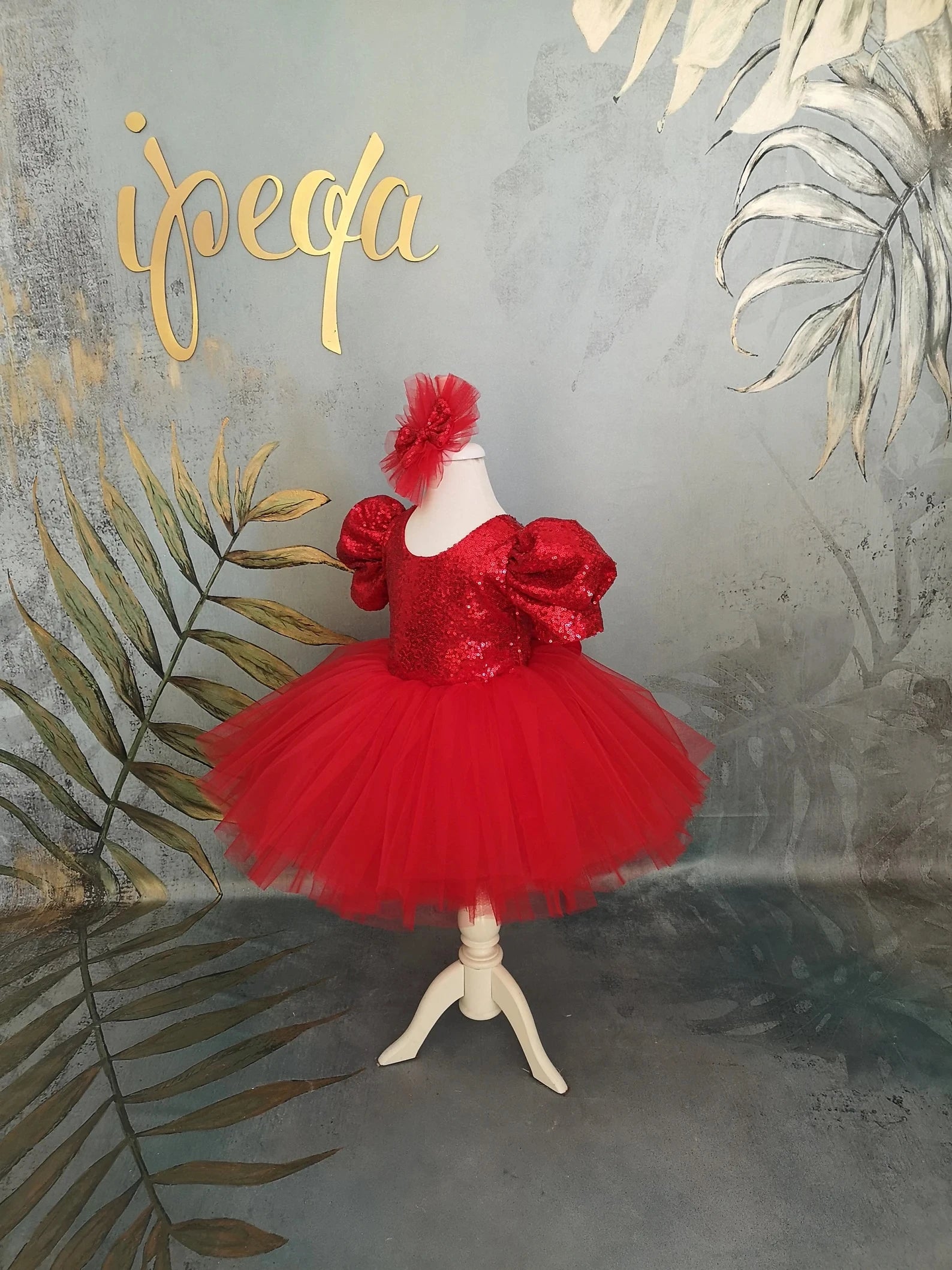 Kırmızı Yılbaşı Kız Çocuk Elbisesi - ipeqakids – kız çocuk elbisesi