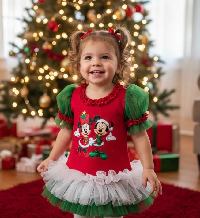 Yılbaşı Temalı Mİnnie Mouse Kız Çocuk Elbisesi - ipeqakids – kız çocuk elbisesi