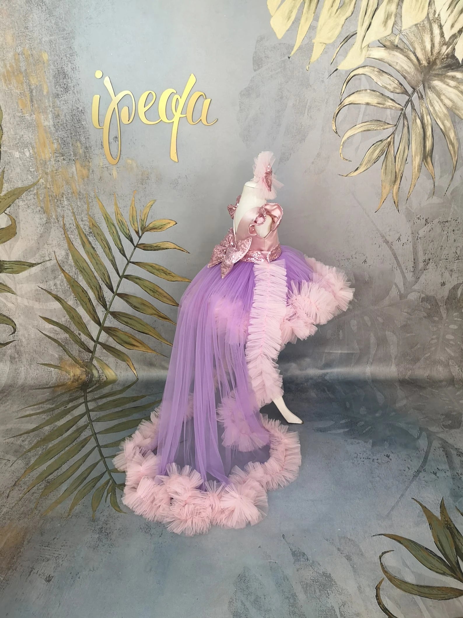 Pudra Lila Kız Çocuk Abiye Elbise - ipeqakids – kız çocuk elbisesi