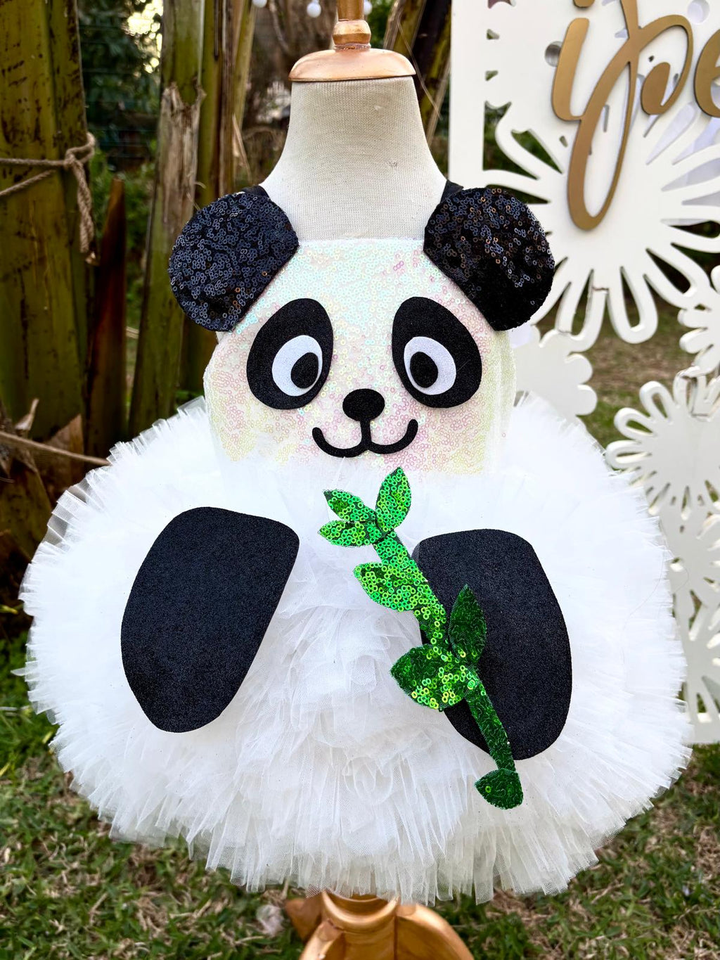 Panda Temalı Kız Çocuk Abiye - Bebek Parti Kostümü - ipeqakids – kız çocuk elbisesi