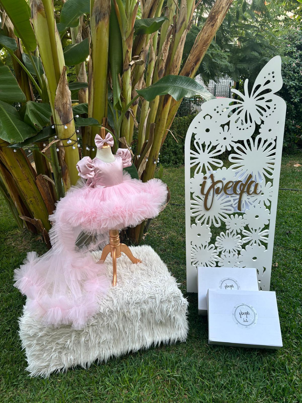 Pudra Pembe Kız Çocuk Abiye - Bebek Doğum Günü Elbisesi - ipeqakids – kız çocuk elbisesi