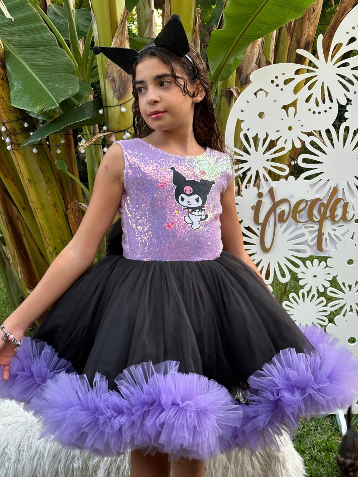 Kuromi Temalı Kız Çocuk Abiye - Bebek Doğum Günü Elbisesi - ipeqakids – kız çocuk elbisesi