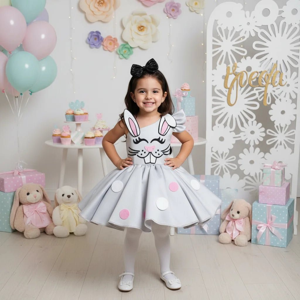 Tavşanlı Kız Çocuk Abiye - Bebek Parti Kostümü - ipeqakids – kız çocuk elbisesi