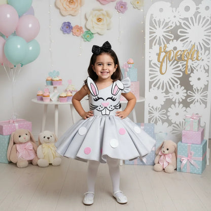 Tavşanlı Kız Çocuk Abiye - Bebek Parti Kostümü - ipeqakids – kız çocuk elbisesi