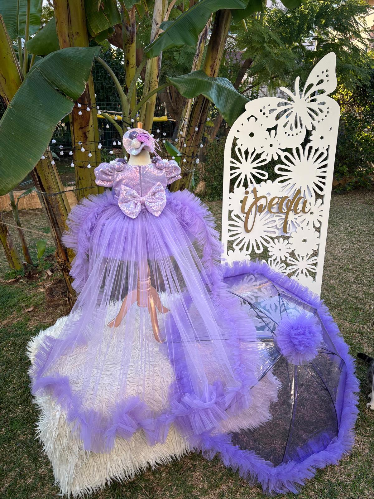 Mor Tütülü Kız Çocuk Abiye - Bebek Parti Kostümü - ipeqakids – kız çocuk elbisesi