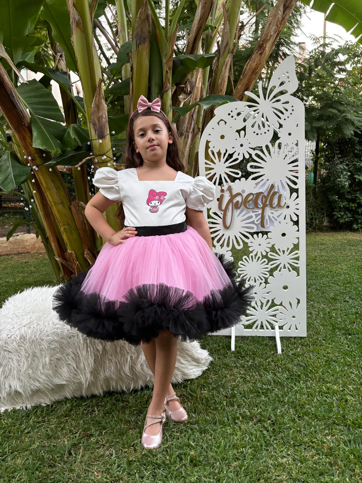 Melody Temalı Kız Çocuk Abiye - Bebek Doğum Günü Elbisesi - ipeqakids – kız çocuk elbisesi