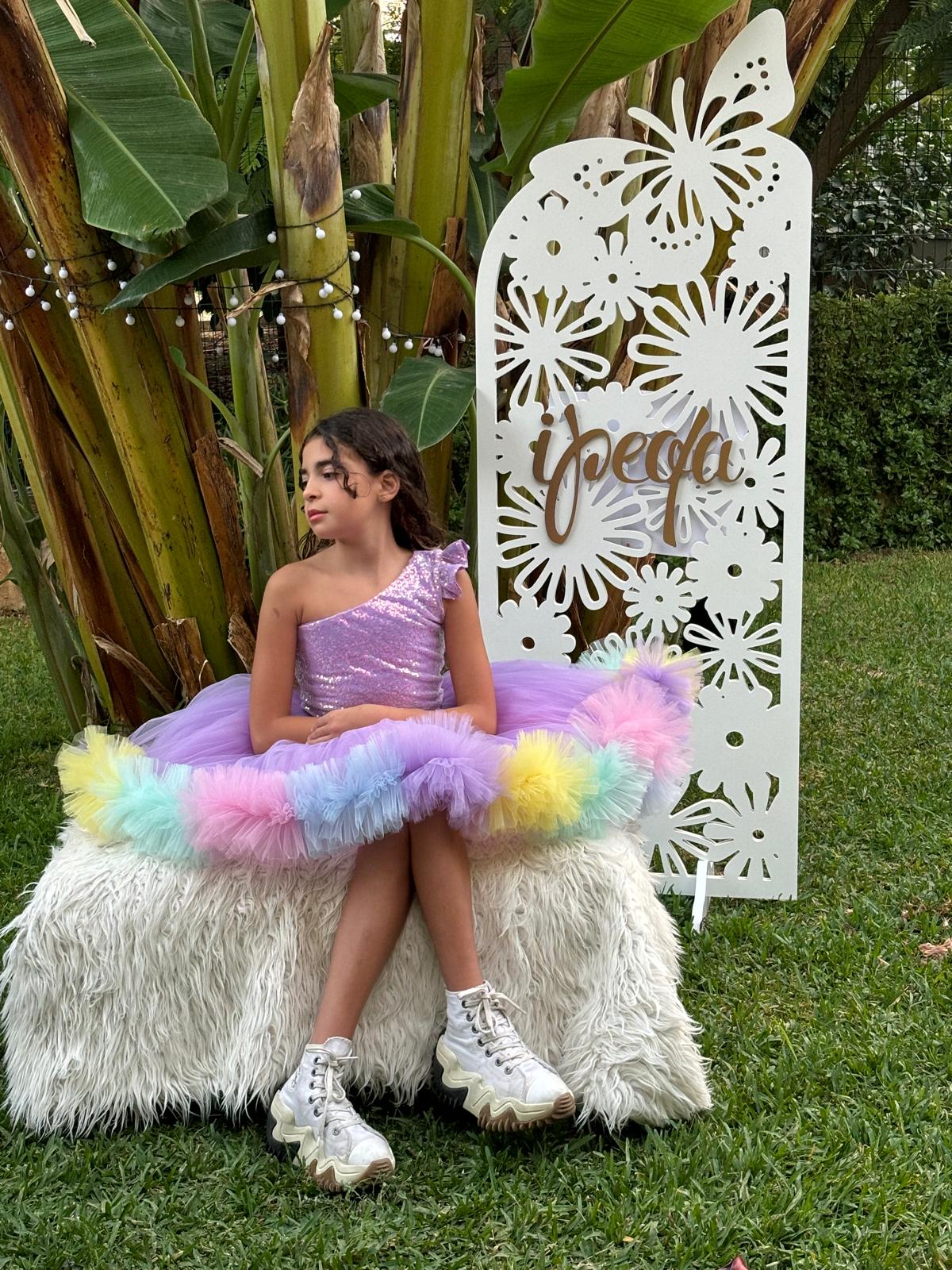 Renkli Unicorn Kız Çocuk Abiye - Bebek Doğum Günü Elbisesi - ipeqakids – kız çocuk elbisesi