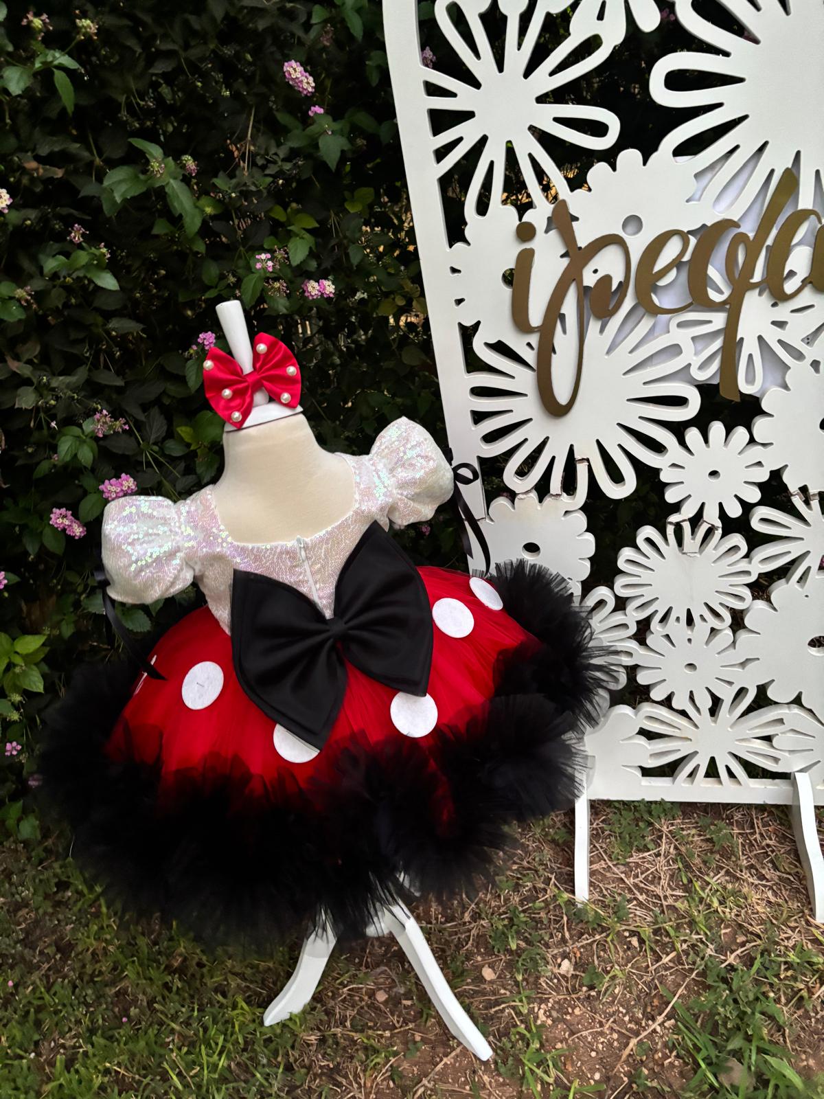 Minnie Mouse Kız Çocuk Kostümü - Bebek Doğum Günü Elbisesi - ipeqakids – kız çocuk elbisesi