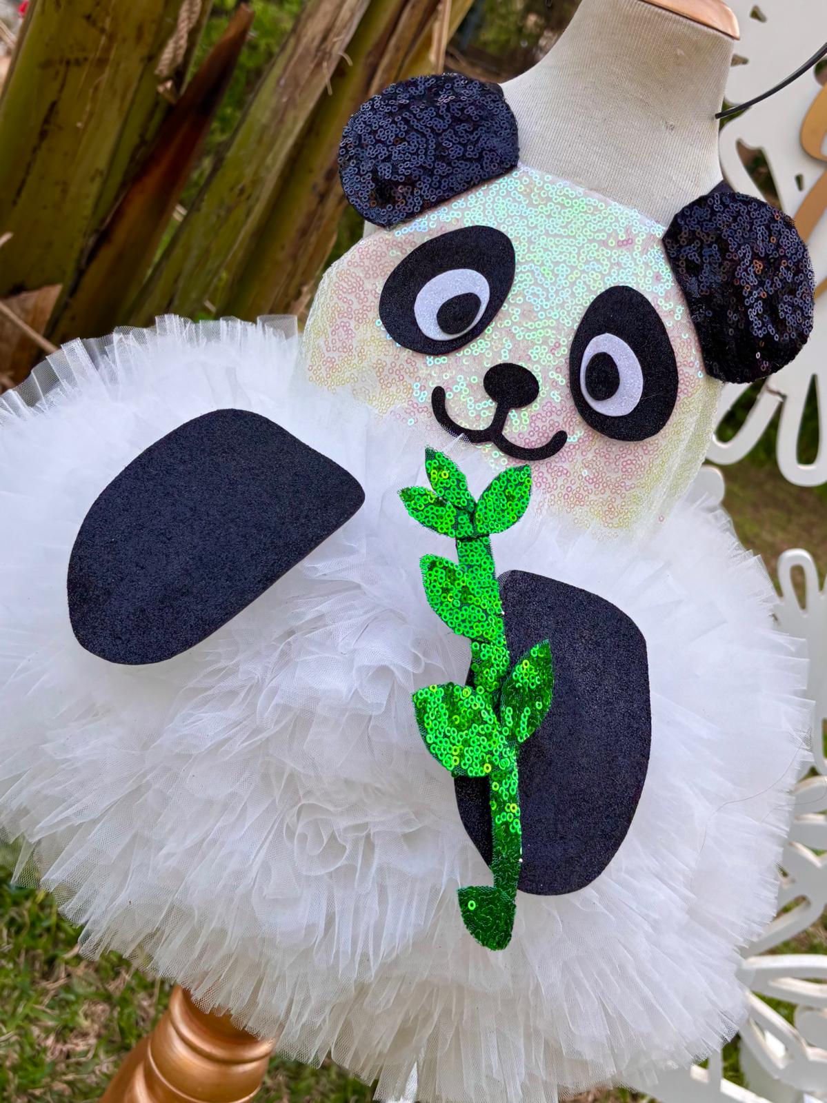Panda Temalı Kız Çocuk Abiye - Bebek Parti Kostümü - ipeqakids – kız çocuk elbisesi