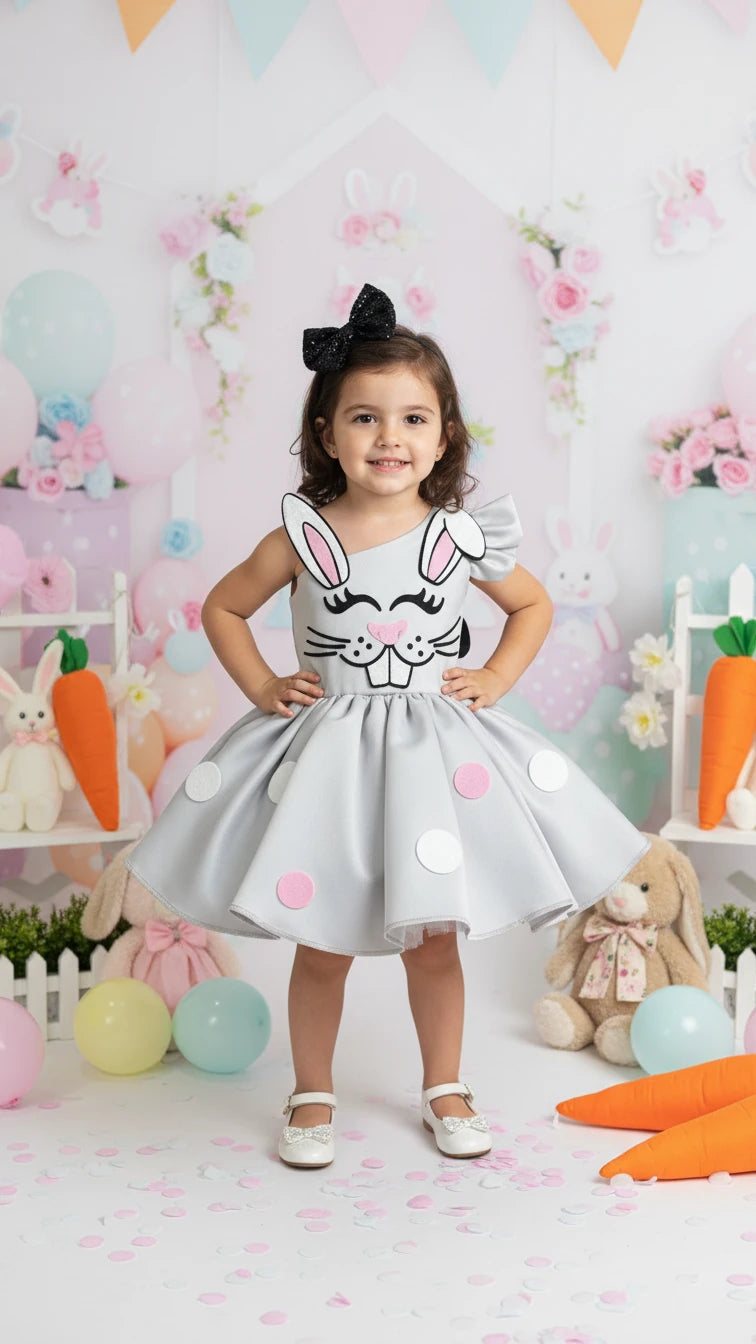 Tavşanlı Kız Çocuk Abiye - Bebek Parti Kostümü - ipeqakids – kız çocuk elbisesi