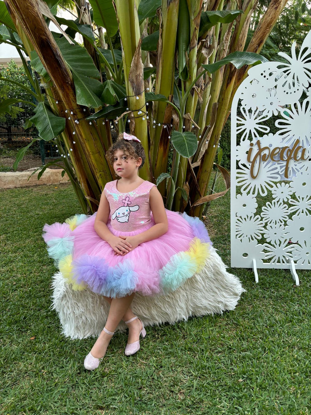 Cinnamoroll Temalı Kız Çocuk Abiye - Bebek Doğum Günü Elbisesi - ipeqakids – kız çocuk elbisesi