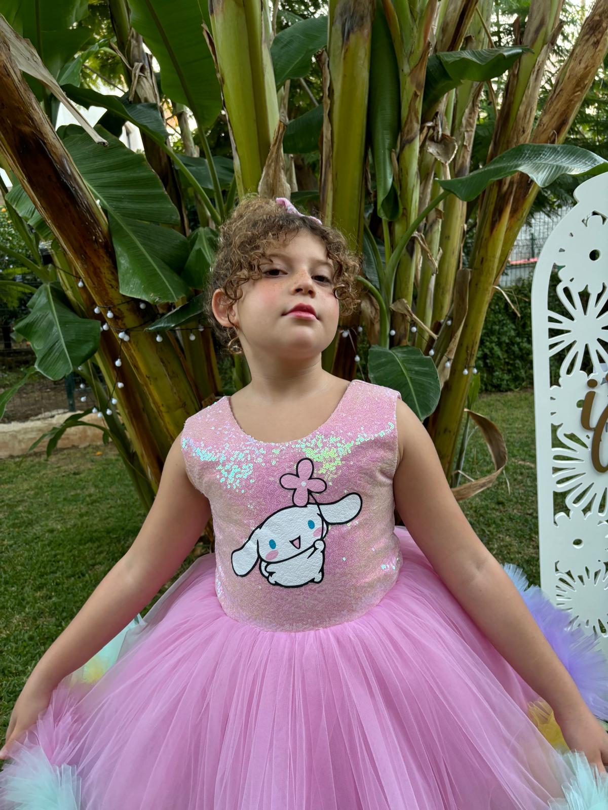 Cinnamoroll Temalı Kız Çocuk Abiye - Bebek Doğum Günü Elbisesi - ipeqakids – kız çocuk elbisesi