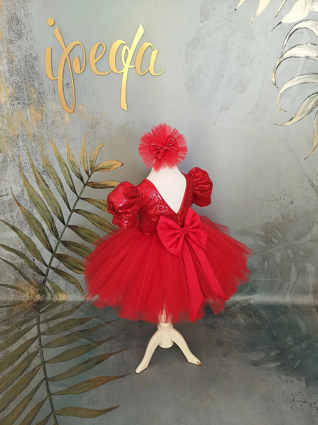 Kırmızı Yılbaşı Kız Çocuk Elbisesi - ipeqakids – kız çocuk elbisesi
