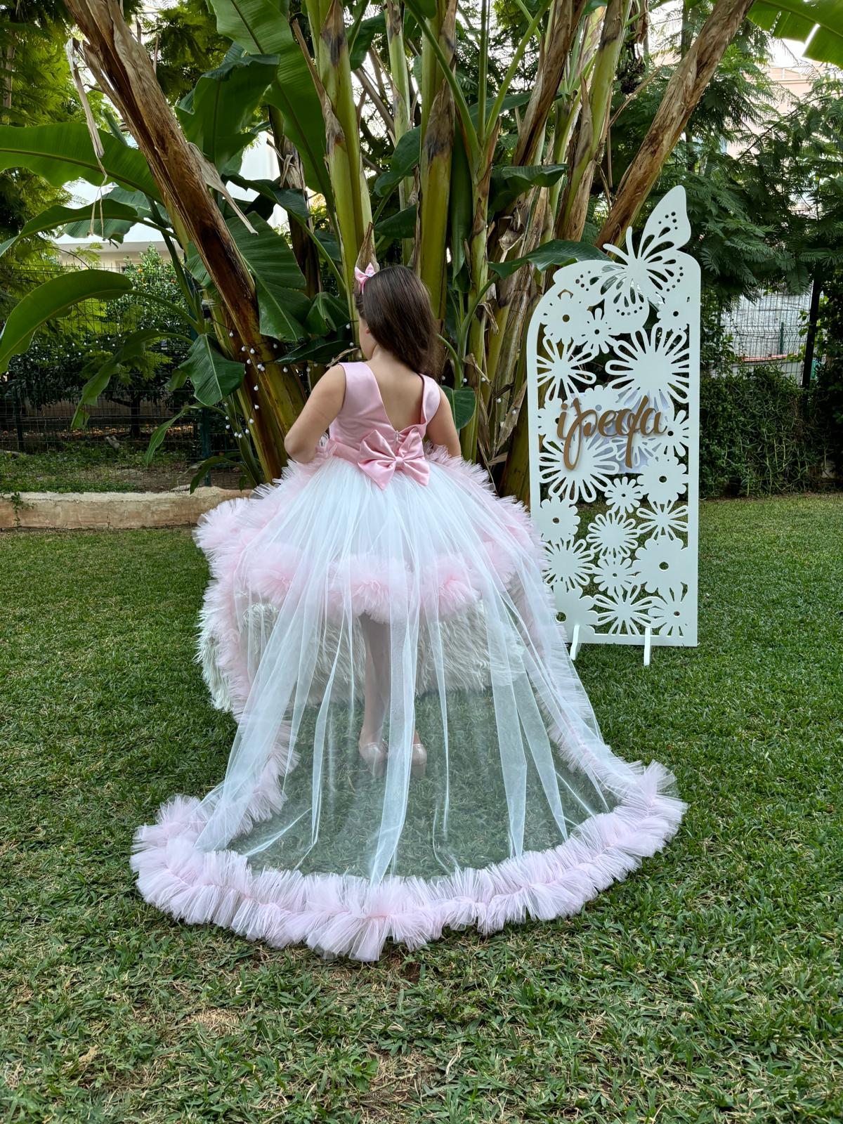 Barbie Temalı Kız Çocuk Abiye - Bebek Doğum Günü Elbisesi - ipeqakids – kız çocuk elbisesi