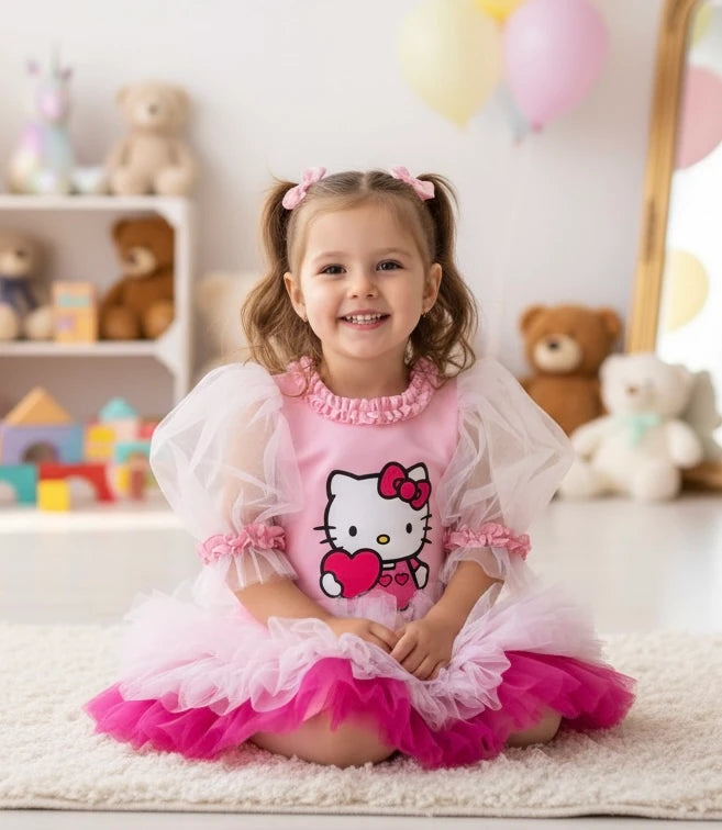 Hello Kitty Kız Çocuk Elbisesi - ipeqakids – kız çocuk elbisesi