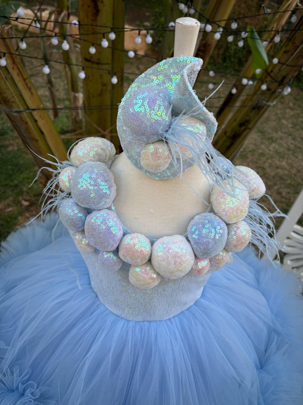 Bebe Mavi Ponponlu Kız Çocuk Abiye - Bebek Parti Kostümü - ipeqakids – kız çocuk elbisesi