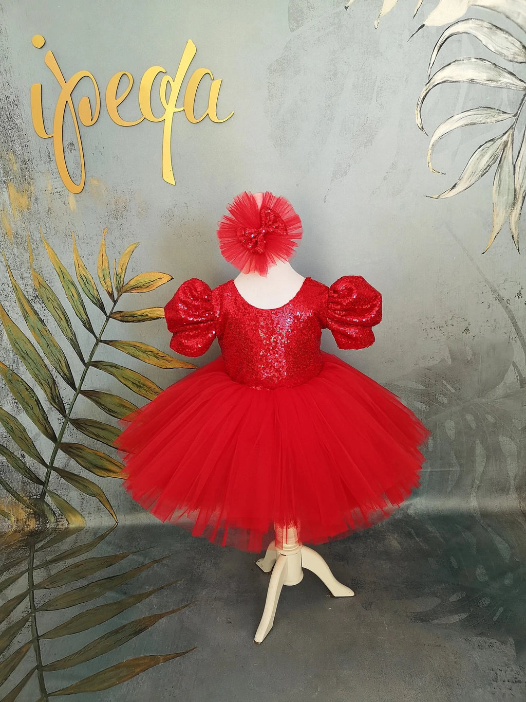 Kırmızı Yılbaşı Kız Çocuk Elbisesi - ipeqakids – kız çocuk elbisesi