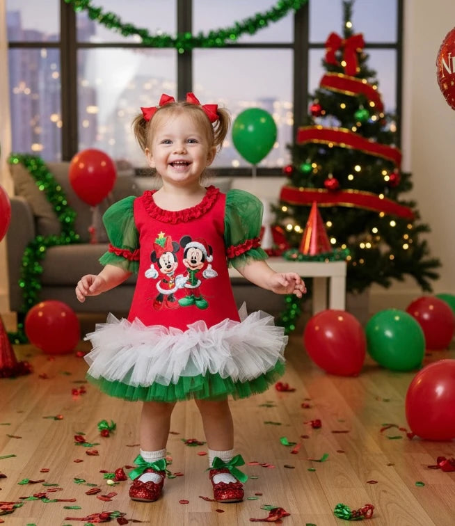 Yılbaşı Temalı Mİnnie Mouse Kız Çocuk Elbisesi - ipeqakids – kız çocuk elbisesi