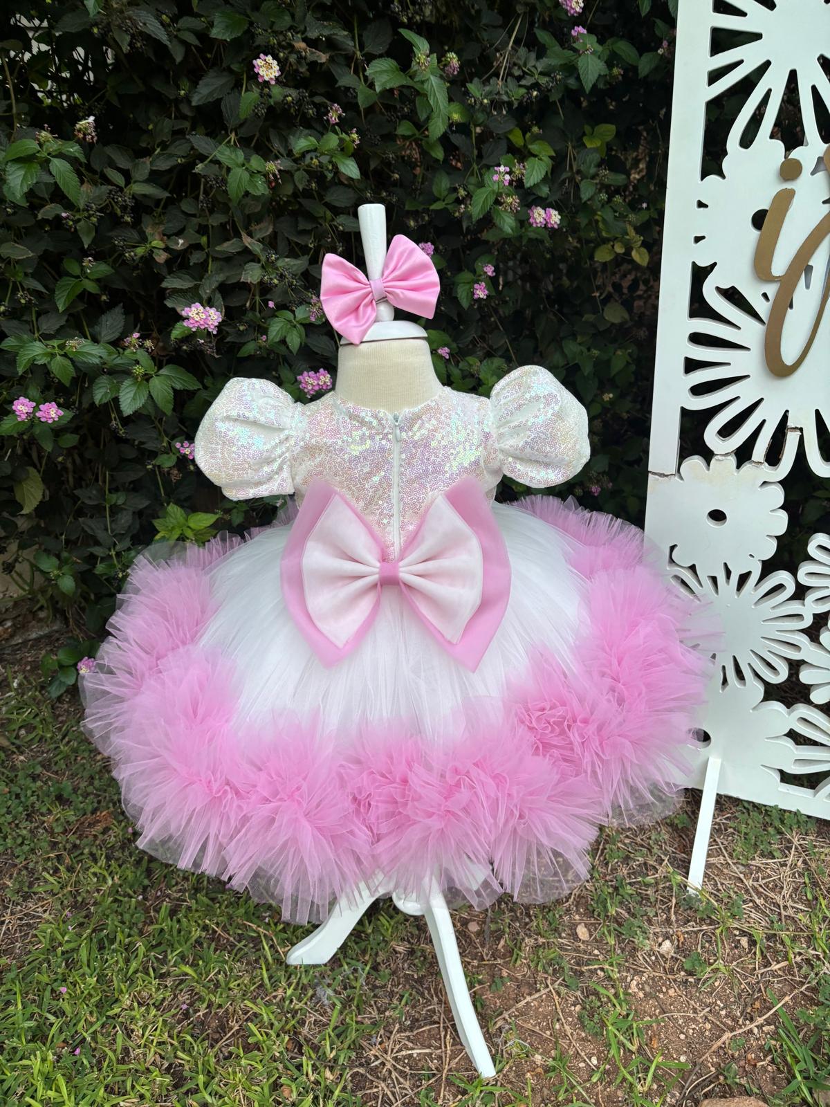 Pembe Cinnamoroll Kız Çocuk Abiye - Bebek Doğum Günü Elbisesi - ipeqakids – kız çocuk elbisesi