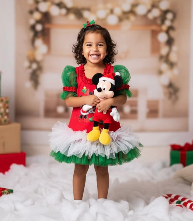 Yılbaşı Temalı Mİnnie Mouse Kız Çocuk Elbisesi - ipeqakids – kız çocuk elbisesi