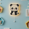 Panda Pilli Led Işıklı Ahşap Duvar Dekoru – kız çocuk elbisesi
