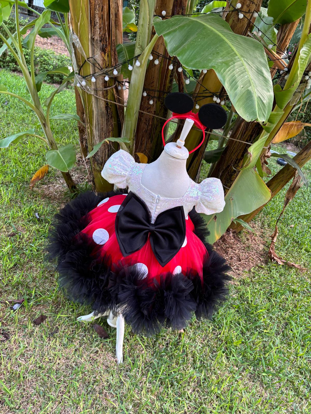 Kız Çocuk Minnie Mickey Mouse Kostümü TAÇ DAHİL- Çocuk Abiye Elbise -ipeqakids – kız çocuk elbisesi