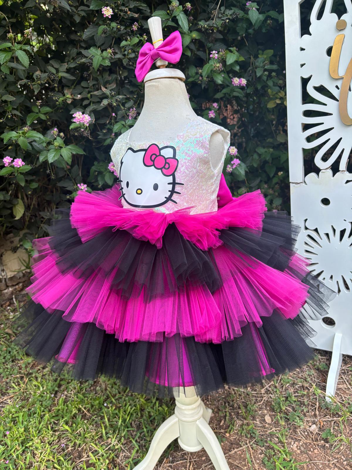 Hello Kitty Kız Çocuk Abiye - Bebek Doğum Günü Elbisesi - ipeqakids – kız çocuk elbisesi