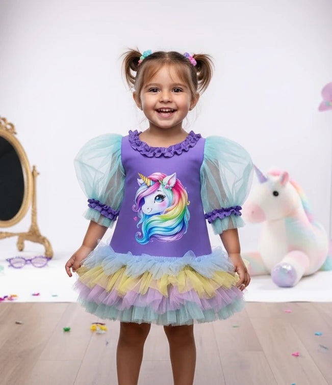 Unicorn Kız Çocuk Elbisesi - ipeqakids – kız çocuk elbisesi