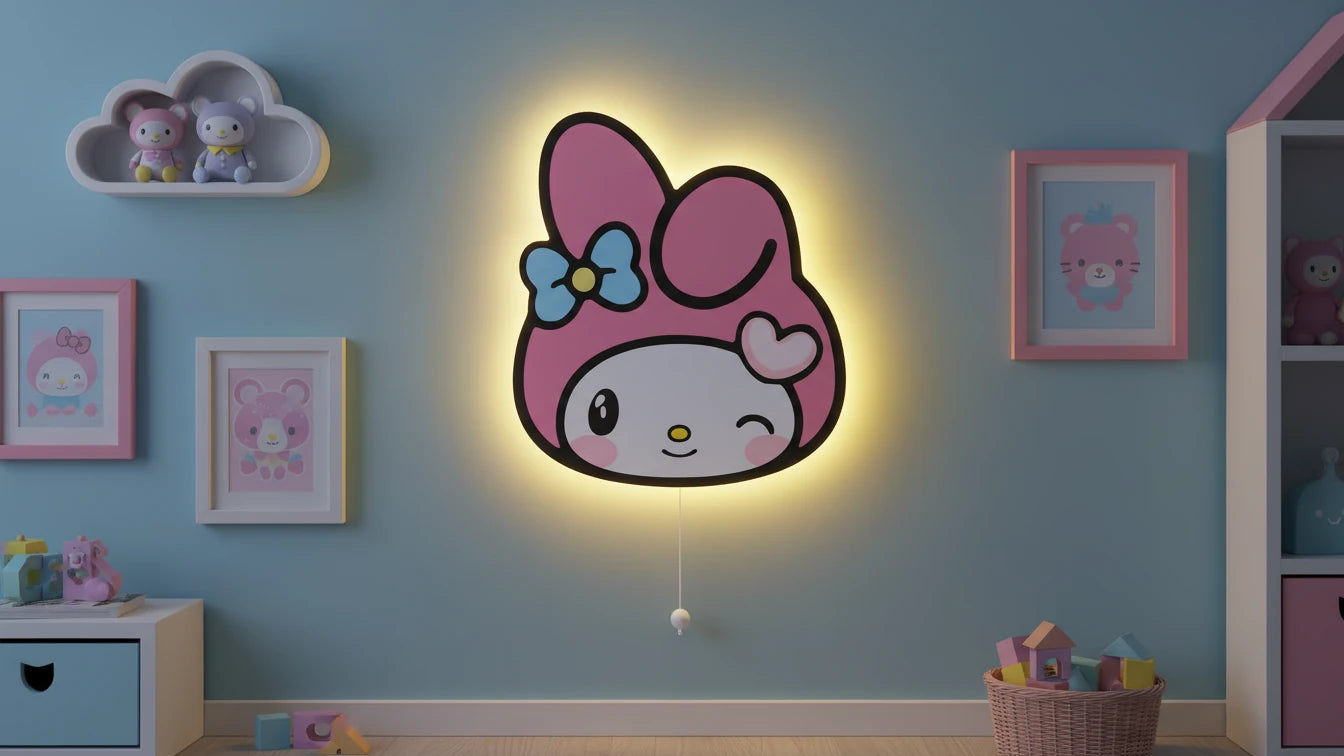 Melody Pilli Led Işıklı Bebek Odası Ahşap Duvar Dekoru - Gece Lambası – kız çocuk elbisesi