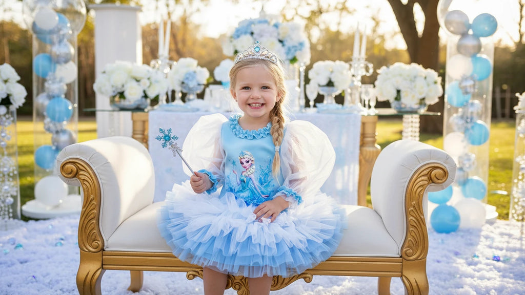 Elsa Temalı Kız Çocuk Elbisesi - ipeqakids – kız çocuk elbisesi
