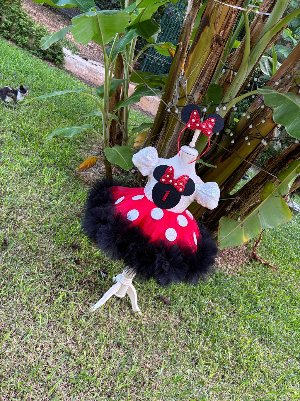 Kız Çocuk Minnie Mickey Mouse Kostümü TAÇ DAHİL- Çocuk Abiye Elbise -ipeqakids – kız çocuk elbisesi