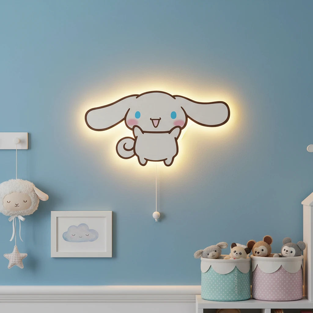 Cinnamoroll Pilli Led Işıklı Bebek Odası Ahşap Duvar Dekoru - Gece Lambası – kız çocuk elbisesi