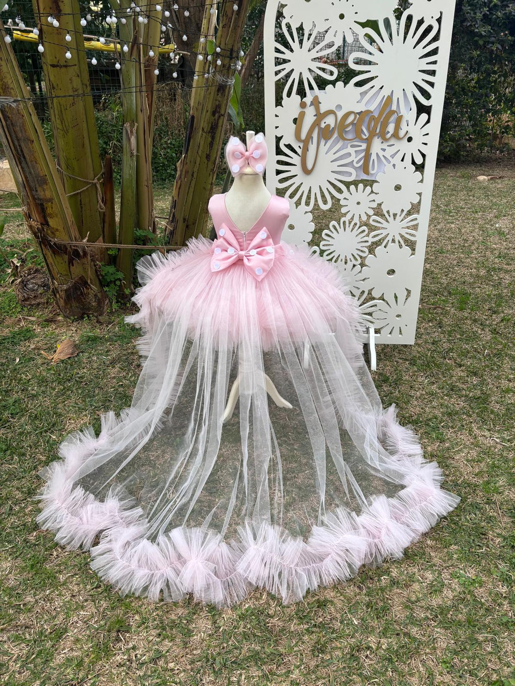 Kız Çocuk Minnie Mickey Mouse Kostümü TAÇ DAHİL- Çocuk Abiye Elbise -ipeqakids – kız çocuk elbisesi