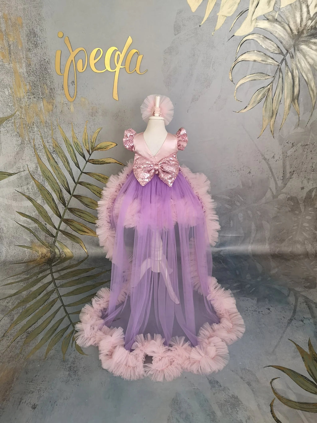 Pudra Lila Kız Çocuk Abiye Elbise - ipeqakids – kız çocuk elbisesi