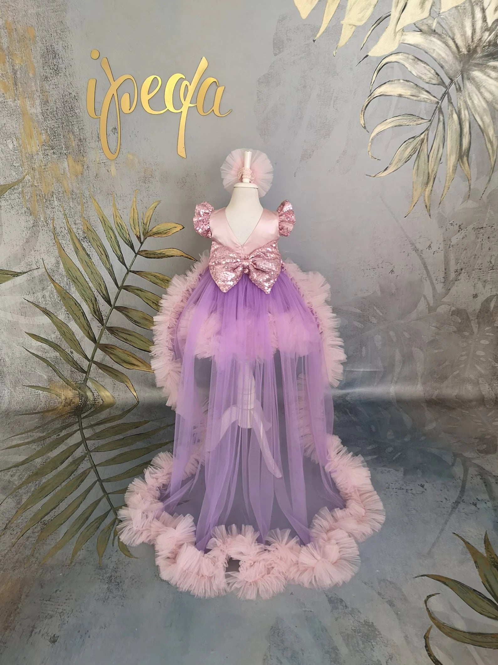 Pudra Lila Kız Çocuk Abiye Elbise - ipeqakids – kız çocuk elbisesi