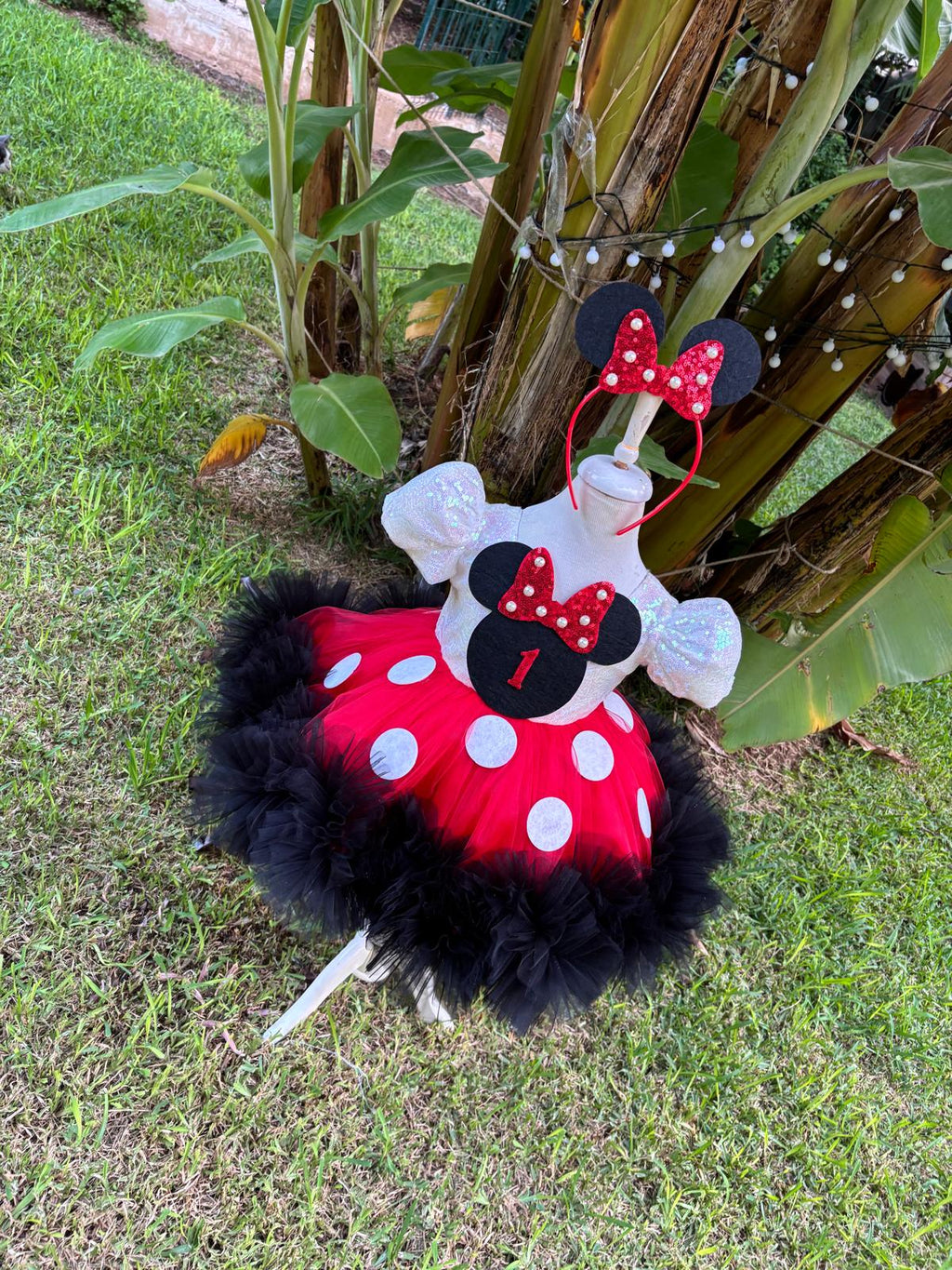 Kız Çocuk Minnie Mickey Mouse Kostümü TAÇ DAHİL- Çocuk Abiye Elbise -ipeqakids – kız çocuk elbisesi