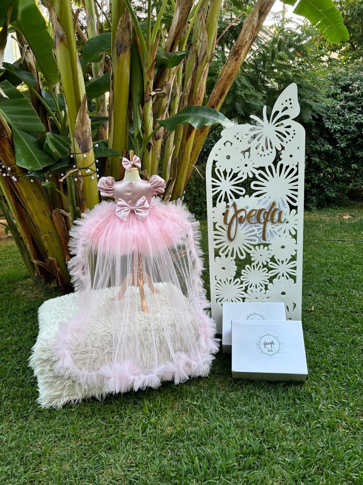 Pudra Pembe Kız Çocuk Abiye - Bebek Doğum Günü Elbisesi - ipeqakids – kız çocuk elbisesi