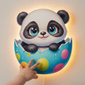 Panda Pilli Led Işıklı Bebek Odası Ahşap Duvar Dekoru - Gece Lambası – kız çocuk elbisesi