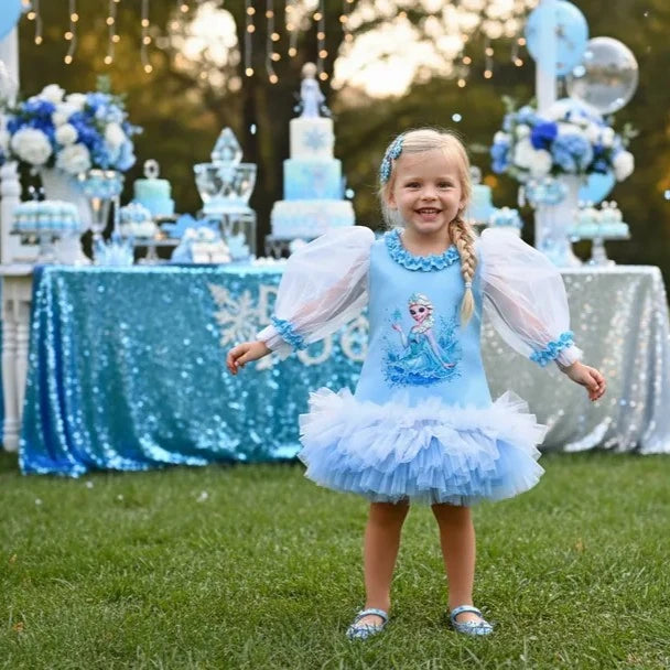 Elsa Temalı Kız Çocuk Elbisesi - ipeqakids – kız çocuk elbisesi