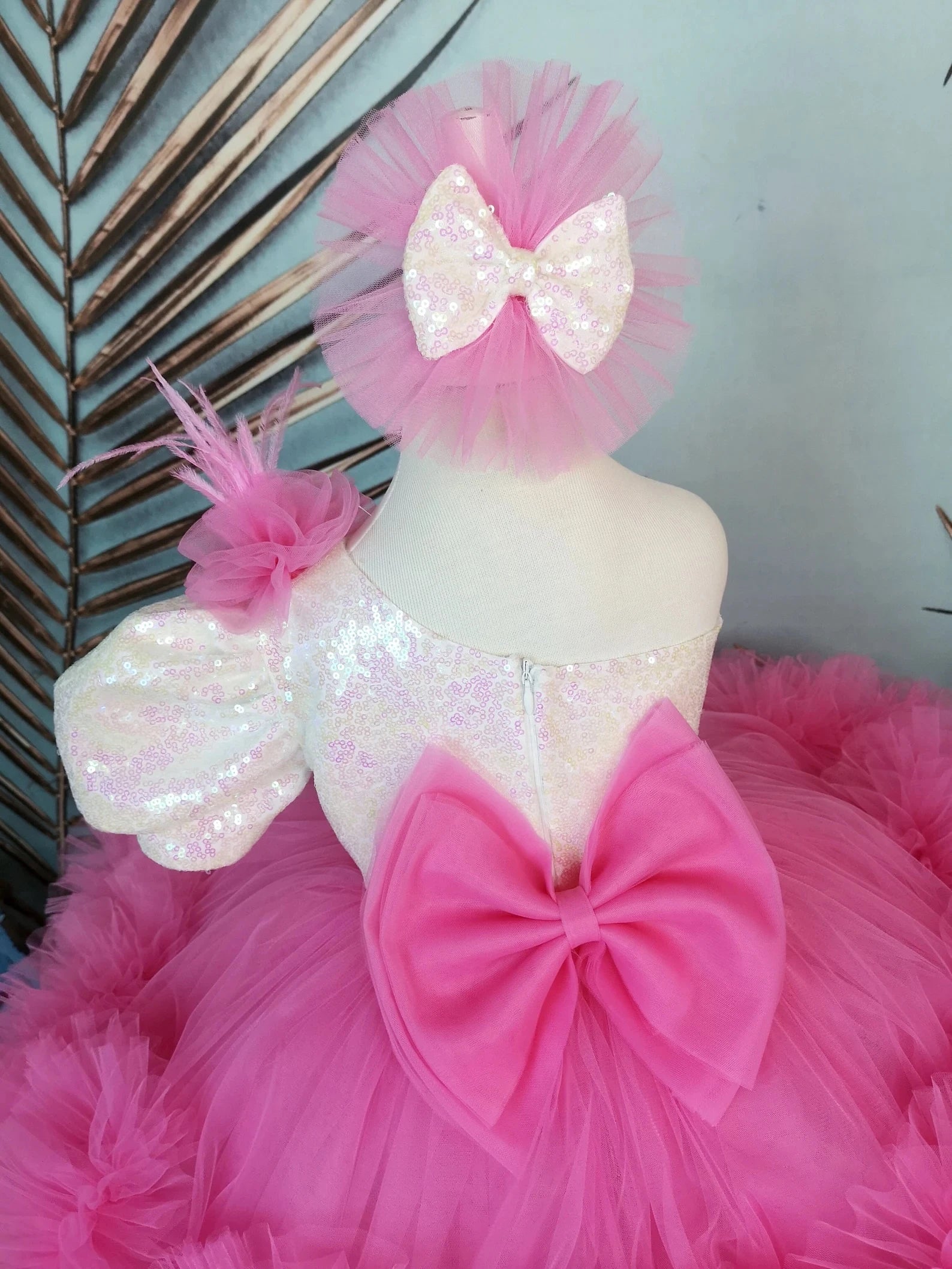 Şeker Pembe Kız Çocuk Elbisesi - Bebek Doğum Günü Abiye - İpeqakids – kız çocuk elbisesi