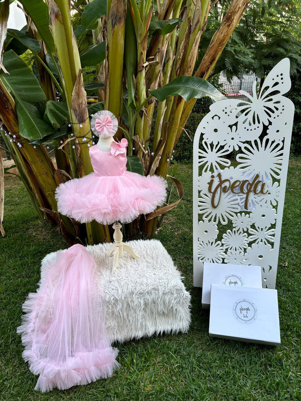 Pudra Pembe Kız Çocuk Abiye - Bebek Doğum Günü Elbisesi - ipeqakids – kız çocuk elbisesi
