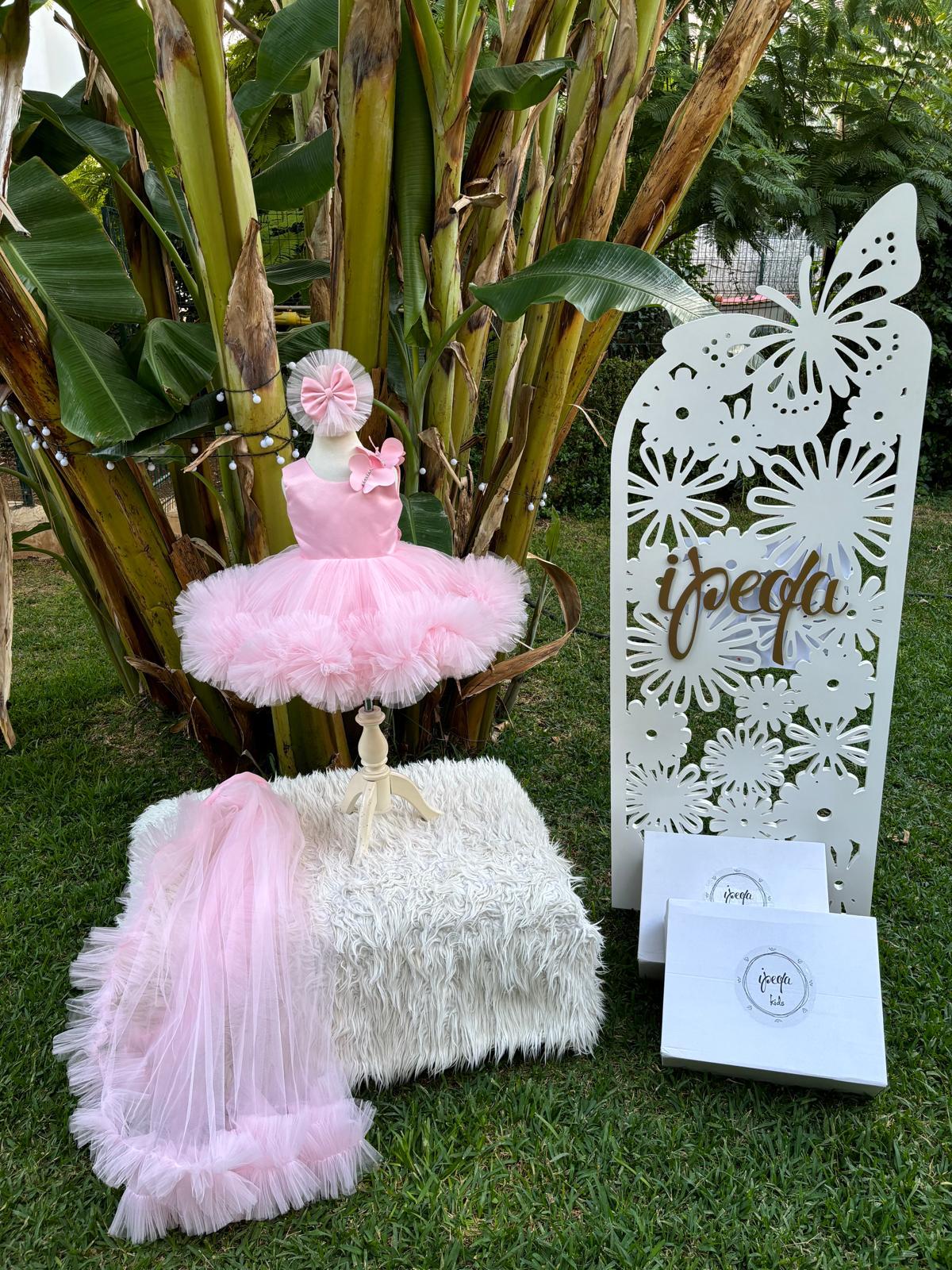 Pudra Pembe Kız Çocuk Abiye - Bebek Doğum Günü Elbisesi - ipeqakids – kız çocuk elbisesi