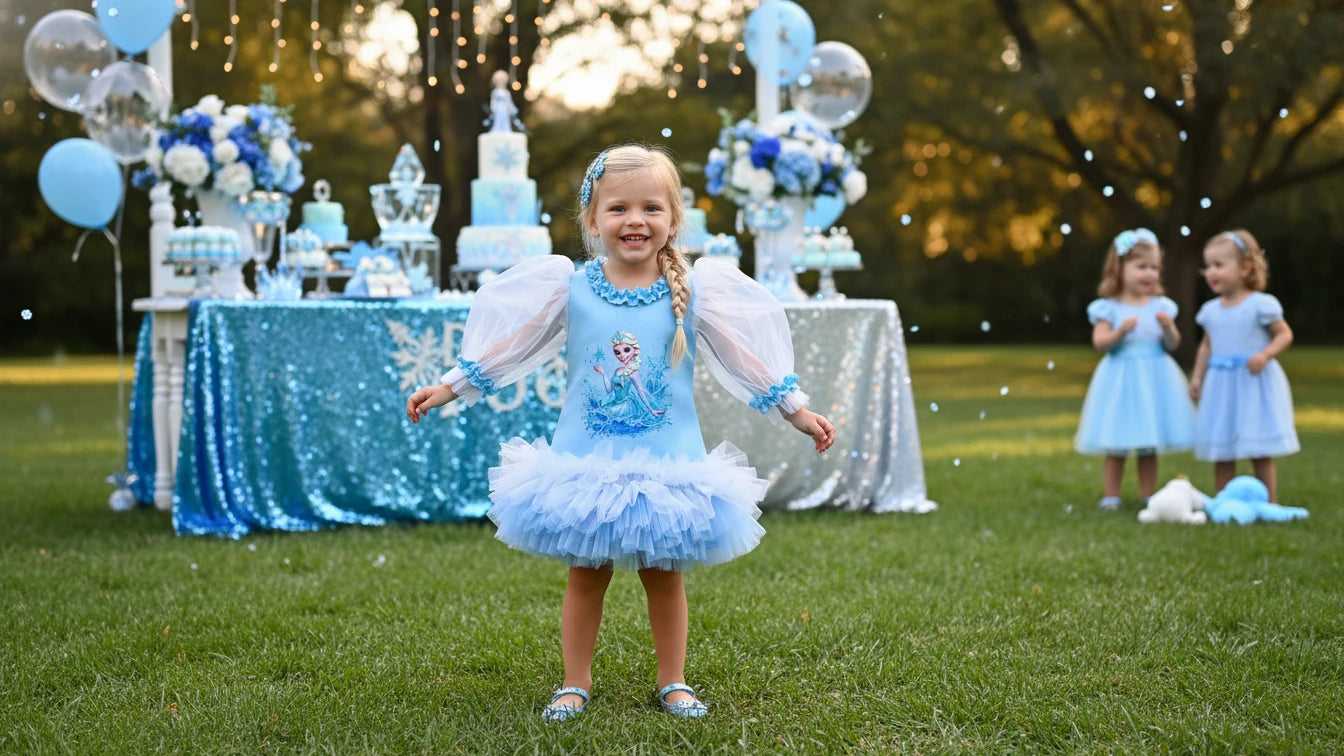 Elsa Temalı Kız Çocuk Elbisesi - ipeqakids – kız çocuk elbisesi