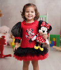 Kırmızı Siyah Mİnnie Mouse Kız Çocuk Elbisesi - ipeqakids – kız çocuk elbisesi