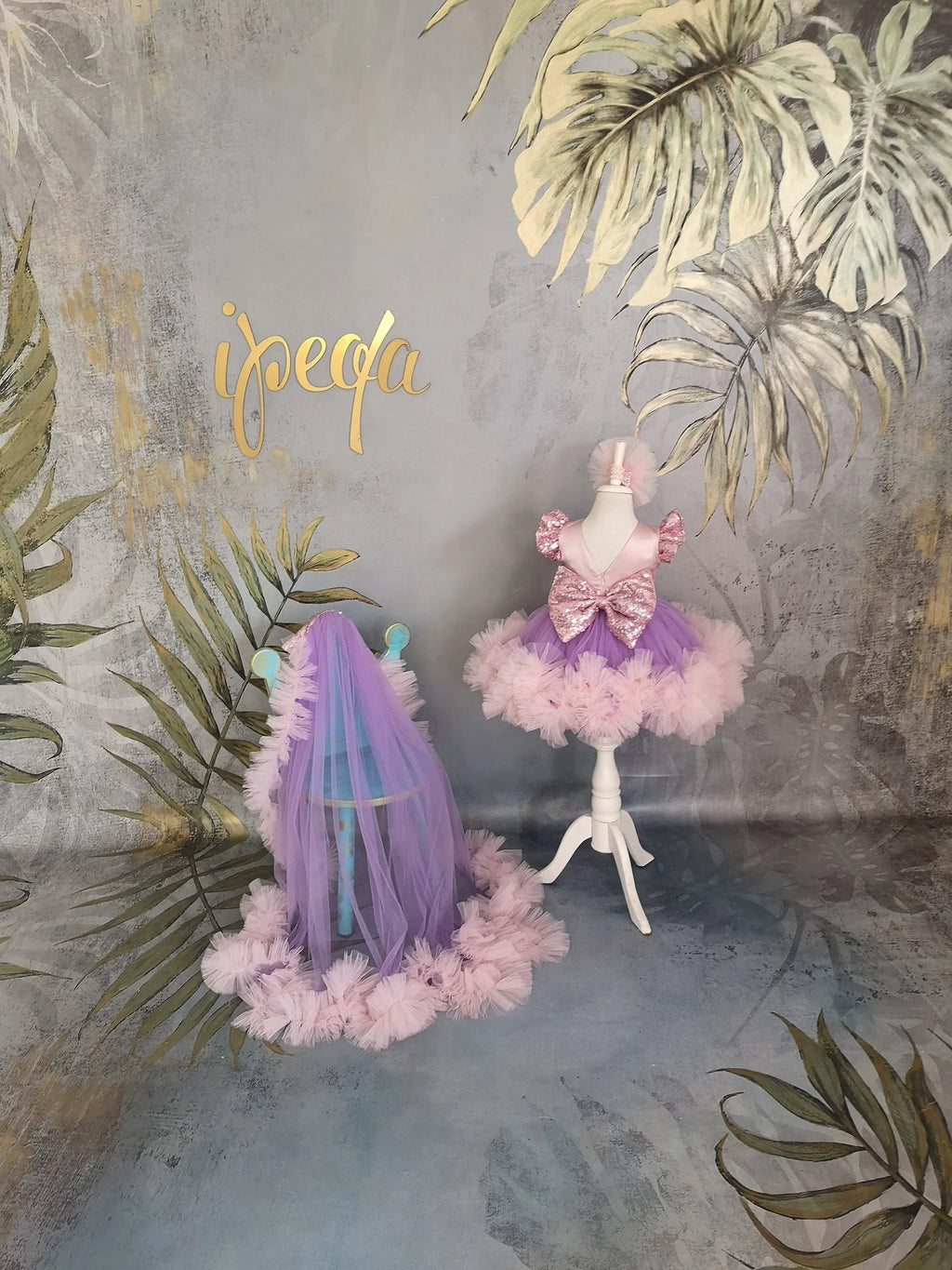 Pudra Lila Kız Çocuk Abiye Elbise - ipeqakids – kız çocuk elbisesi
