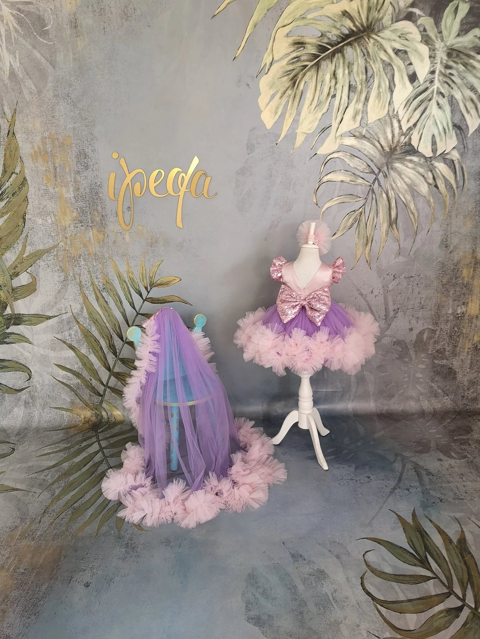 Pudra Lila Kız Çocuk Abiye Elbise - ipeqakids – kız çocuk elbisesi