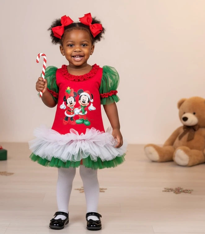 Yılbaşı Temalı Mİnnie Mouse Kız Çocuk Elbisesi - ipeqakids – kız çocuk elbisesi