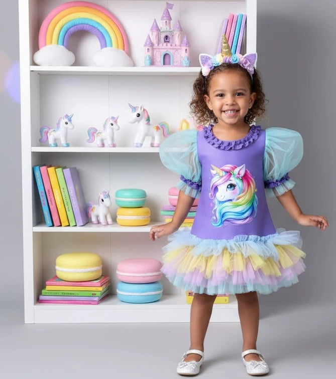 Unicorn Kız Çocuk Elbisesi - ipeqakids – kız çocuk elbisesi