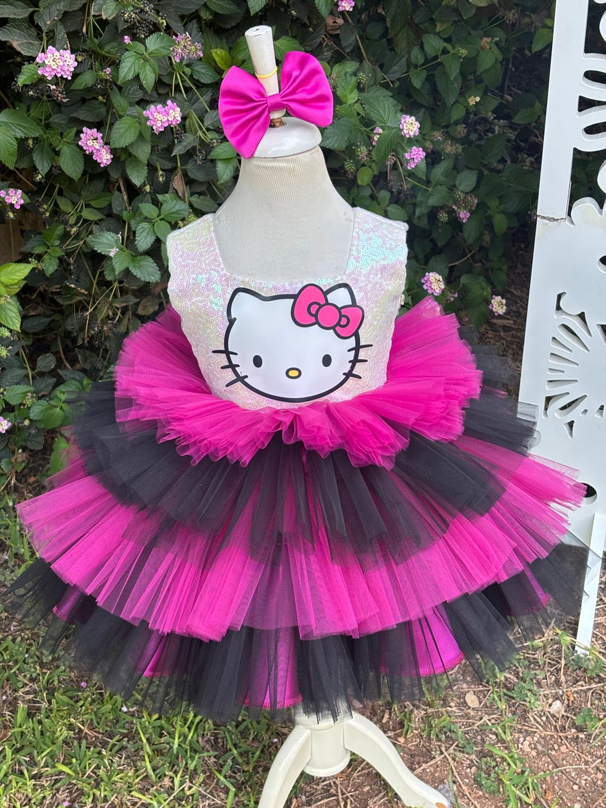 Hello Kitty Kız Çocuk Abiye - Bebek Doğum Günü Elbisesi - ipeqakids – kız çocuk elbisesi